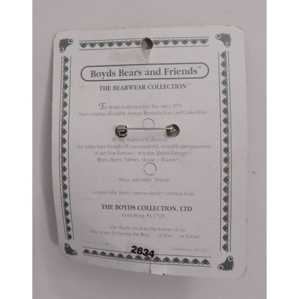 Boyds Bears Bearwear Brooch Lapel Pin 95 The Sisters Bows Vintage - 2634 - Picture 2 of 3